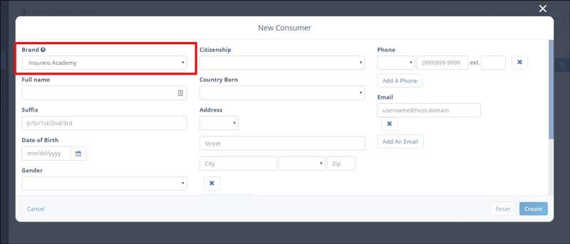 Contact Management: Adding a New Contact - filling out contact info modal