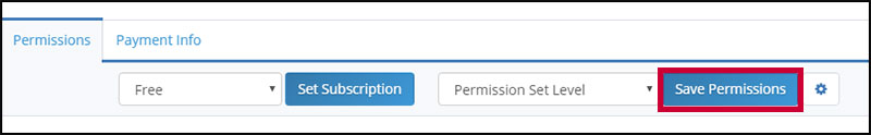 Save Permissions button in top-right of Permissions tab in Insureio