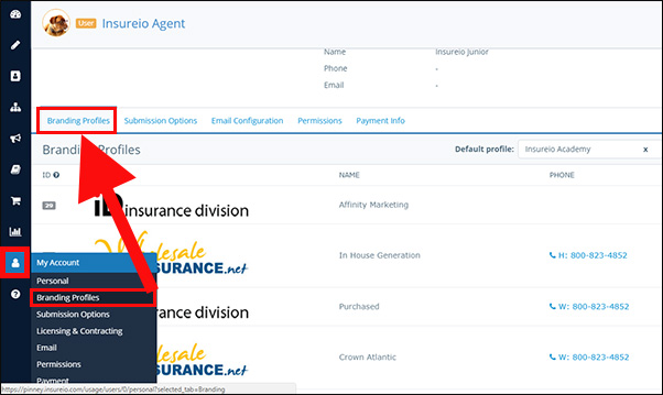 My Account - Branding Profiles