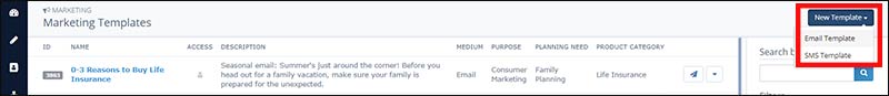 Marketing Templates: create new Marketing Templates: create new
