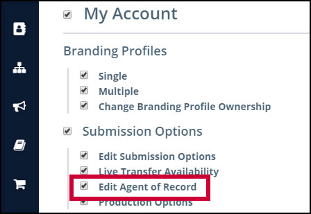 Permission setting: Edit Agent of Record Permission setting: Edit Agent of Record