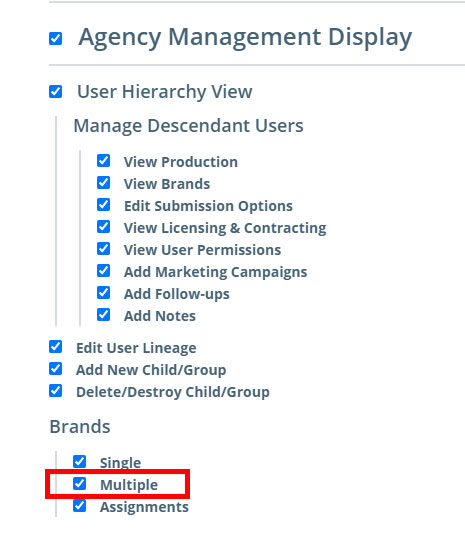 Permission setting: Multiple Branding Profiles