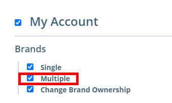Permission setting: Multiple Brands
